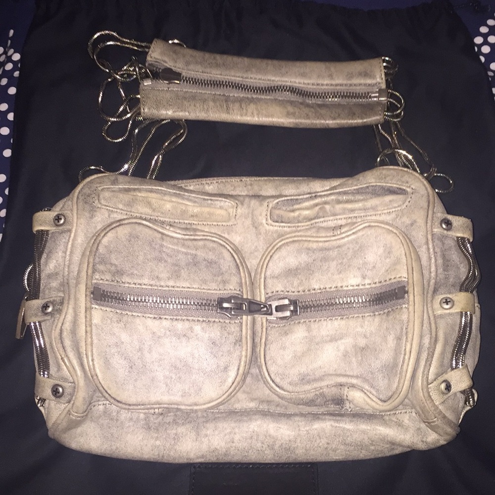 Alexander Wang Brenda gray denim leather handbag